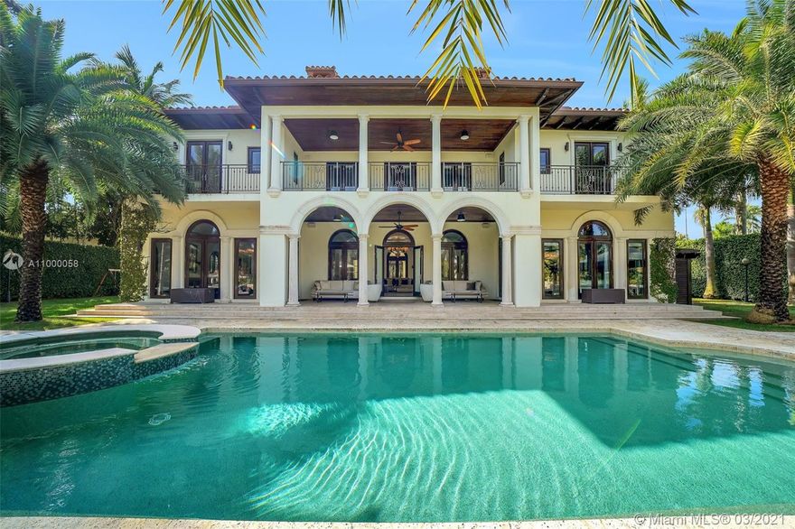 Rare opportunity to own one of the largest waterfront estates on Sunset Islands! Sited on a secluded 27,300-sf lot with 156 feet of water-frontage, this mansion offers abundance of private luxurious amenities including a dock, rooftop, entertainment room, media room, elevator, 4-car garage, courtyard, heated pool with spa, and more. For those who love the grandeur of Mediterranean architecture, impressive entry foyer with double staircase leads to the open living areas where soaring high ceilings combined with oversized arched doorways and windows exude sophisticated living! Nearly 12,000-sf under A/C with 7 bedrooms including a master suite with 2 full baths and boutique style walk-in closets. Resort backyard with summer kitchen, playground, and expansive lounge areas.