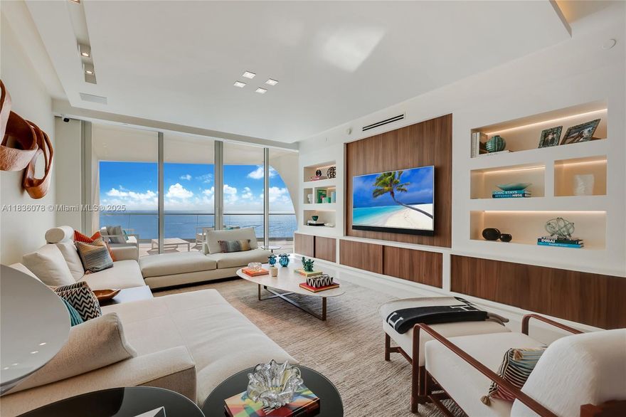 Beautiful 3-bedroom, 4.5-bath furnished residence in the desirable 02 line at Jade Signature, Sunny Isles. Enjoy direct ocean and intracoastal views from this stunning home, which also includes a service room, two parking spaces, and a storage unit. The building offers private beach access, a lush landscaped driveway, two-story lobby, multiple pools, spa, fitness center, and exclusive entertainment areas. Ideally located between Bal Harbour Shops and Aventura Mall, designed for seamless indoor-outdoor living and optimal sun exposure on the sands of Sunny Isles Beach