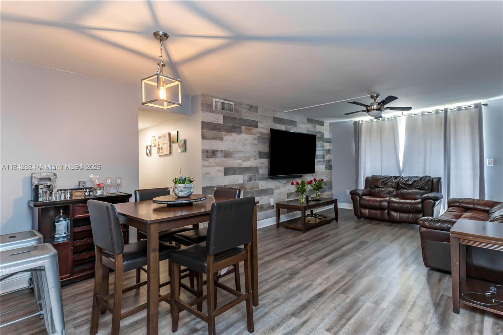 Beautifully renovated 2 bed, 2 bath condo in Miramar! Extremely spacious living area and large bedrooms! Primary bedroom has 2 closets, one is walk-in. Waterproof vinyl flooring throughout, granite counter tops and custom accent television wall. New A/C (2024). Water included in HOA payments, 1 assigned parking spot and plenty of guest parking. Community pool, playground, and laundry room on each floor. 630 minimum credit score required.