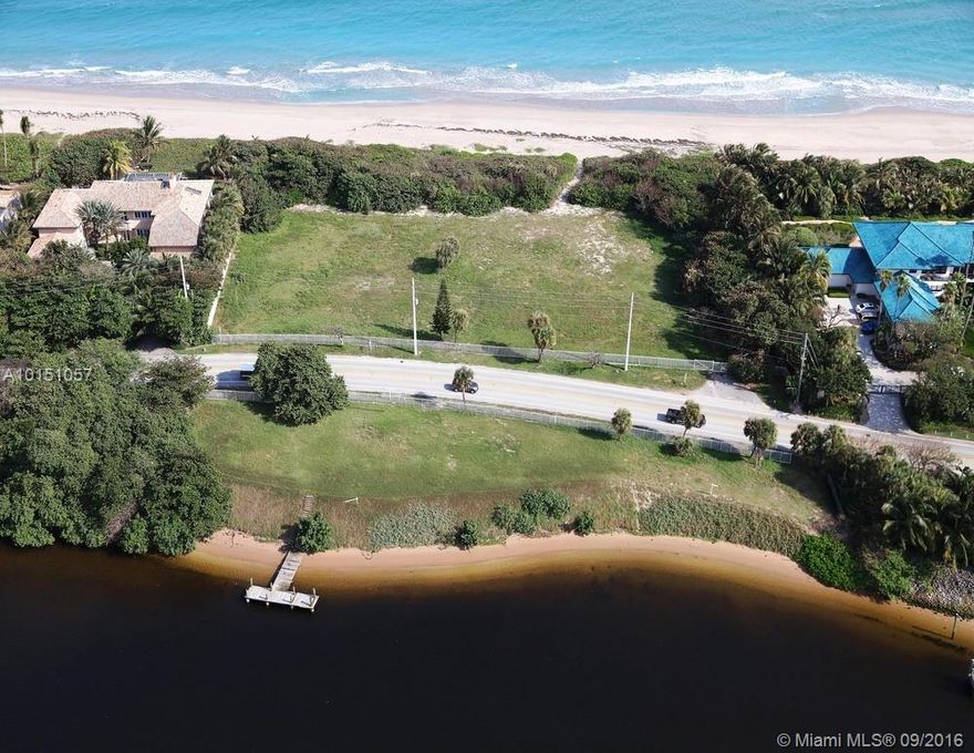 Ocean to Intracoastal property, this lot & adjacent lot (1107) are combined on a rare +/-3.35 acre lot with +/-340 feet of beach frontage and +/-340 feet of Intracoastal frontage for the mega-yacht enthusiasts minutes to the Hillsboro Inlet. One of the last opportunities to own significant acreage on South Florida's prestigious Hillsboro Mile & the ultimate ultra-luxury estate compound. Incredible subterranean potential with +/-16'-17' grade perfect for an underground garage for the connoisseur collector.