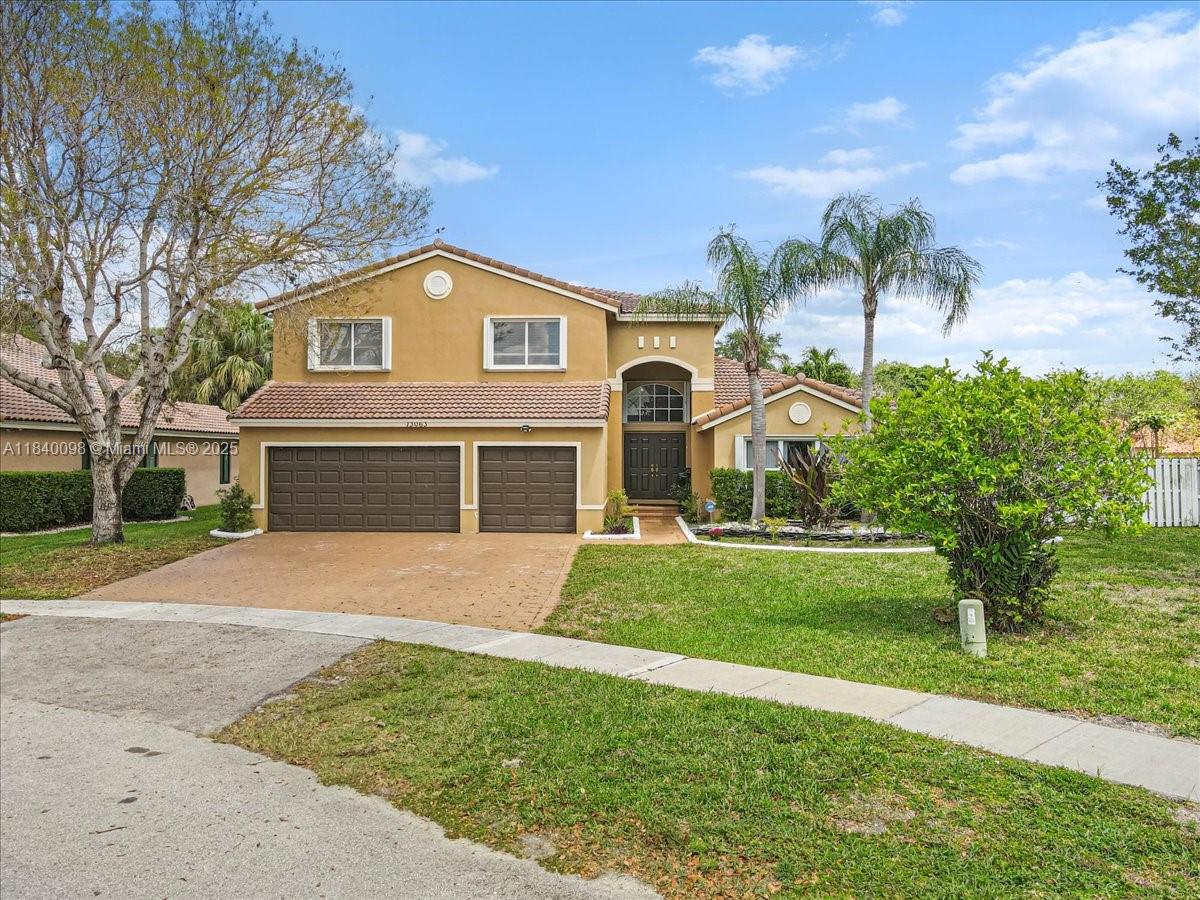 A Dream home awaits! 5-bedroom, 3.5-bathroom with a 3-car garage & a pool. As you enter, you'll be greeted by high vaulted ceilings. The main bedroom is conveniently located downstairs, complete with ample closet space and a large bathroom. An additional bedroom with an ensuite bathroom is also located downstairs. Upstairs, you'll find 3 more bedrooms, 1 full bathroom, & a loft—perfect for an entertainment center. The open kitchen is a chef's delight, with stainless steel appliances, elegant granite countertops, & beautiful wood cabinetry. Step outside to your private oasis, featuring a pool & spa on a 13,563 sqft lot with fruit trees. Located in the desirable gated community of Shannon Lake Estates, this home is close to excellent schools, Sawgrass Mall, the airport, and major highways.