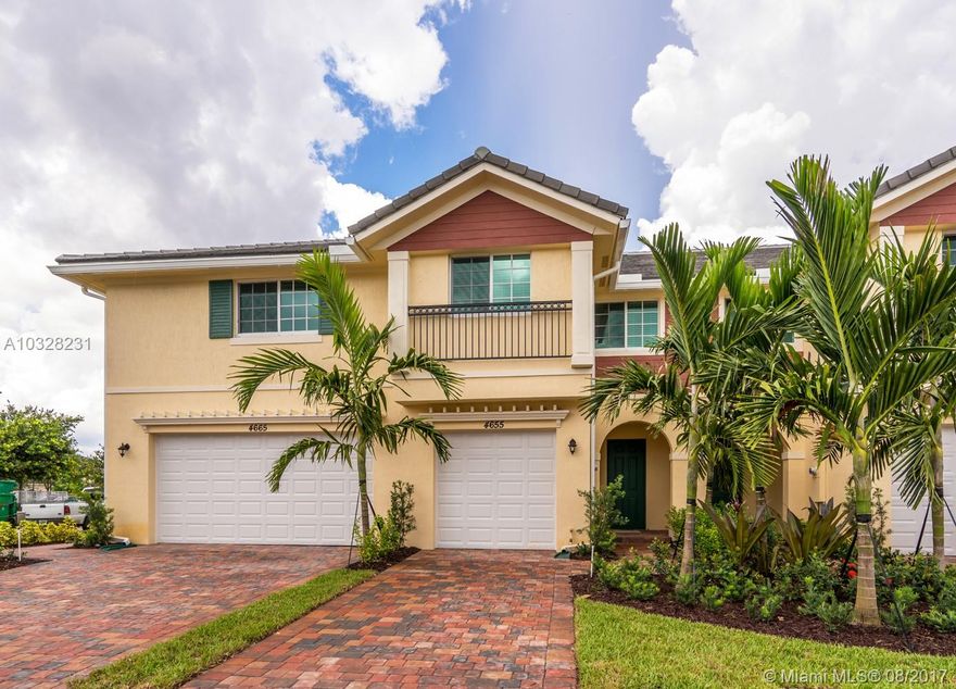 Brand new 3 bedroom, 2.5 bathroom, 2 car garage townhouse located in the new community of Saddle Bridge in Davie. This home features a large open floor plan, custom wood kitchen cabinets, granite countertops, stainless steel appliances, large cooking island, tile floors throughout the downstairs and carpet on stairs and second floor. This beautiful home in the heart of Davie is conveniently located near NSU, Major Shopping Plazas, Walmart, HardRock Cafe and Casino, pretty much everything!