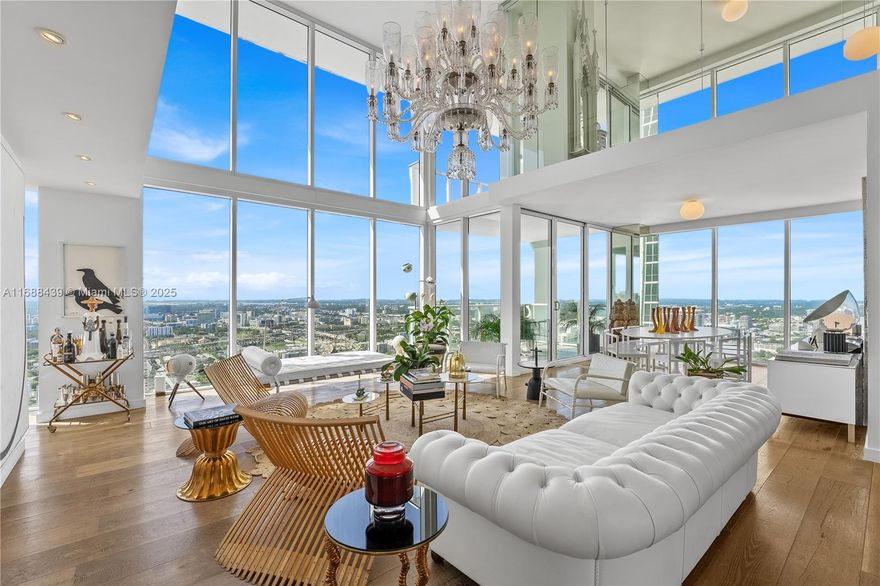 EXPERIENCE UNMATCHED ELEGANCE IN THIS ONE-OF-A-KIND 3-STORY PENTHOUSE LOFT WITH PRIVATE ROOFTOP POOL DECK BOASTING PANORAMIC SUNSET VIEWS IN THE HEART OF THE MUSEUM DISTRICT OF MIAMI! Featured in Architectural Digest & Curated by fashion designer Naeem Khan, this 2,560 SF 2-Bed (Convertible to 3) 3.5-Bath residence boasts 22FT ceilings & floor-to-ceiling windows, & a Lofty Living Area w/Sleek White Finishes. Poliform Kitchen features Bookmatched Taj Mahal Stone countertops. Miele Gaggenau, & Sub-Zero SS appliances. Floating Staircase leads to Mezzanine w/luxurious primary suite, Guest suite & Custom Bookcase-Wrapped Family Room. Rooftop level indoor summer kitchen, sauna & terrace w/huge pool. Automated Somfy Shades, Oak floors. 2 Parking Spaces. Includes membership to Bentley Beach Club.