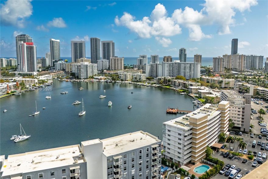 Beautifully updated 1-Bedroom 2-Bath waterfront condo in Hallandale Beach.  This bright residence offers stunning intracoastal and ocean views from a private balcony.  Features include a stylish kitchen and baths, modern finishes throughout, two large walk-in closets, hurricane windows and brand-new appliances.   Located in a well-maintained waterfront building with amenities including boat docks for residence and just minutes from beaches, shopping, dining and entertainment.  Perfect for year-round living or a vacation retreat.   
Unit also includes a storage room, indoor assigned parking, low HOA and can be purchased turn-key.
