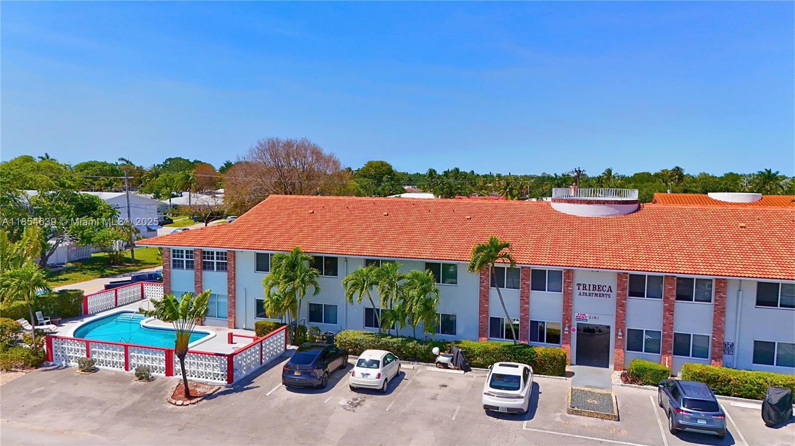 Large corner 2 Bedroom 2 Full Bath, just renovated, Tiled Floor entire apartment, Central AC, New Hurricane Windows and door, Many Closets space, Pool and Laundry facility, Centrally located one block from Federal Hwy, Close to the Beach, Restaurants and Shopping.