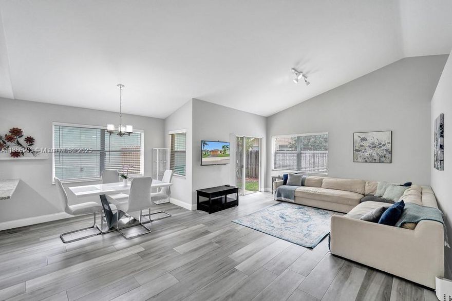Welcome to this beautifully remodeled single-family home in the highly coveted Forest Ridge neighborhood of Davie! This 3-bedroom, 2-bath residence features stylish wood-look tile flooring, a fully updated kitchen with modern finishes, and a renovated guest bathroom.  Located just steps from the community pool and surrounded by lush green spaces, this home is ideal for families. Forest Ridge is known for its welcoming, community-oriented vibe. “It’s a neighborhood where kids still ride their bikes on the street, and neighbors say hello to each other.” Seasonal events and neighborhood gatherings make this a truly special place to live.
Enjoy top-rated schools in the area, including Silver Ridge Elementary, Fox Trail Middle, and Western High School.