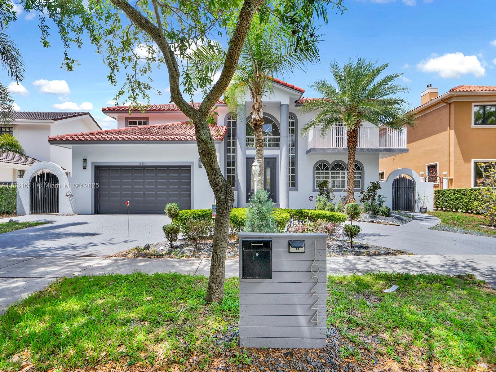 Beautiful home located in the highly sought-after private guard gated community of Royal Oaks. This property is sitting on a huge lot! This gorgeous home has 5 bedrooms & 4 bathrooms inside with an extra bathroom outside for the pool. This two story home has one master and 2 other bedrooms on the second floor and two bedrooms on the first floor. Each floor has two bathrooms each. Master bathroom has a jacuzzi and shower with 2 vanities and two walking closets. The master bedroom has a large covered balcony overlooking the pool excellent for morning coffees or evening glass of wine. The house has a large covered terrace downstairs.