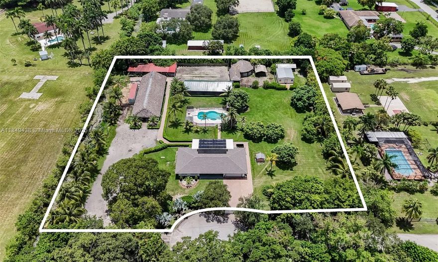 Experience the Ultimate Equestrian Lifestyle in Southwest Ranches. Set on 2.2 acres this fully renovated 2025 modern equestrian estate is designed for serious equestrians. The property boasts a 1,575 SF stable with 30 stalls, riding arena, exercise ring, turnout paddock, a 904 SF covered pavilion, and a separate 2/2 guest house. The main residence features 4 beds, 4.5 baths, impact windows, new roof, new appliances, full stereo system (in/out) & security cameras around the entire property. The equestrian area is leased at $8,000/M, providing immediate returns with the option to continue or take over for personal use. All of this in one of Southwest Ranches’ most desirable locations, just minutes from Weston, Davie, top-rated schools, major highways, and urban conveniences.