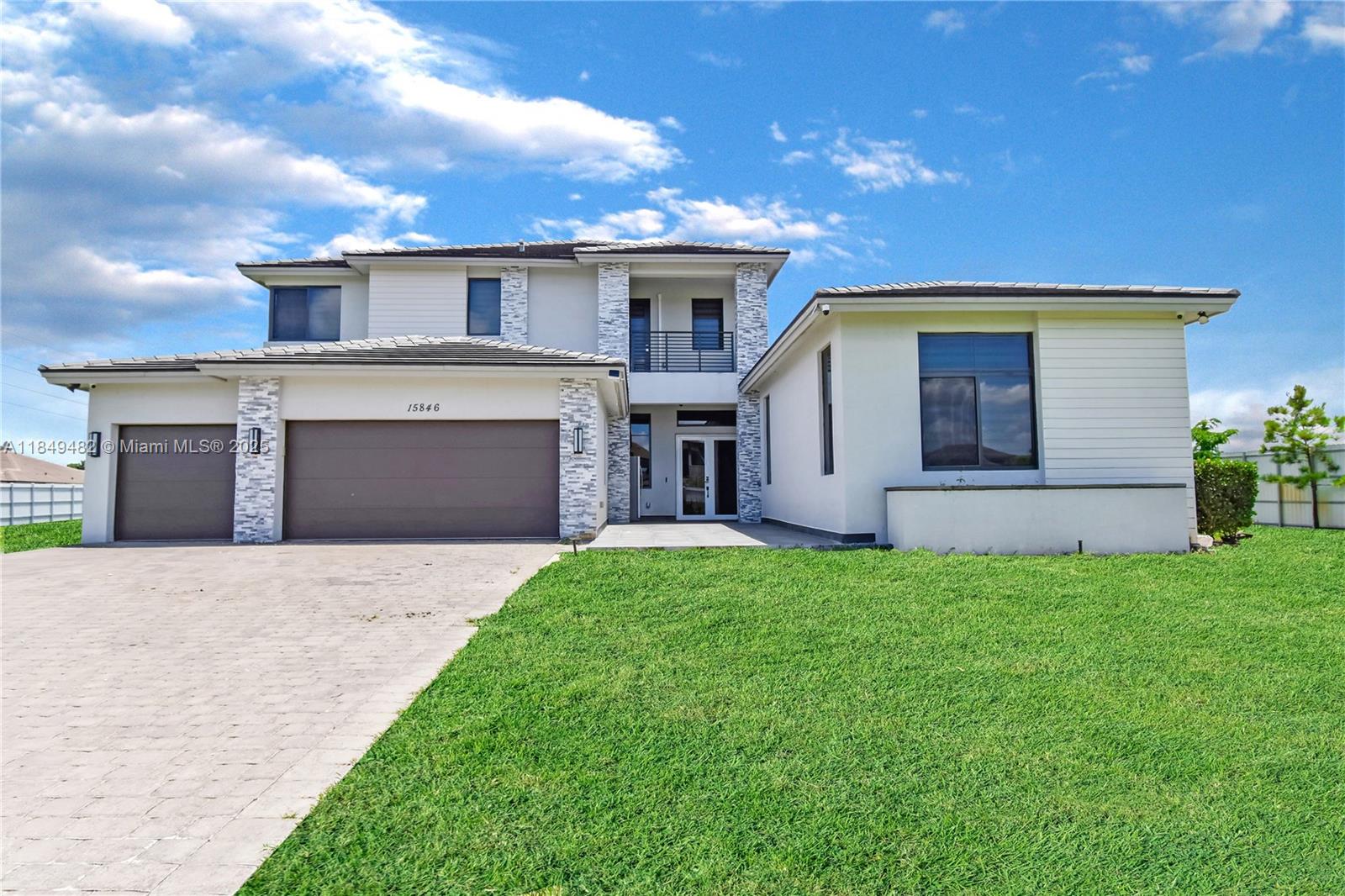 Welcome to this stunning 2022-built estate in the exclusive Circle S Estates, a private community of just 42 modern homes. Nestled on a 1-acre fully fenced lot, this two-story home offers 6 BD, 5.5 BA, and a separate in-law quarters. Inside, you're welcomed by soaring 30-ft volume ceilings, marble floors throughout, ultra-modern finishes, and abundant natural light. The primary suite is conveniently located on the 1st floor. The large backyard offers ample space to add a pool and summer kitchen. Designed for both luxury and privacy, the home also features tinted impact windows and a high-resolution camera system. This is a rare opportunity to own in one of the most sought-after communities. Schedule your showing today! Also available for lease!