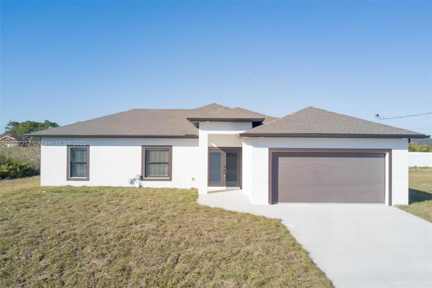 Seller is giving $10,000 towards buyer's closing costs! If you want to move in with your toothbrush and suitcase, you must come to check us out! Upgrades everywhere, from your modern tile flowing throughout the house, impact windows/doors, shower glass doors, and a large covered Lanai; as seen in the Model. Beautiful home, ready to call your own. One of the best locations in Lehigh, close to main traffic arteries, real wood cabinets, stainless steel appliances including a 10-year structural home warranty (2-10 home warranty)... too much to list. *Some materials may change according to availability. They will be replaced by similar options. *