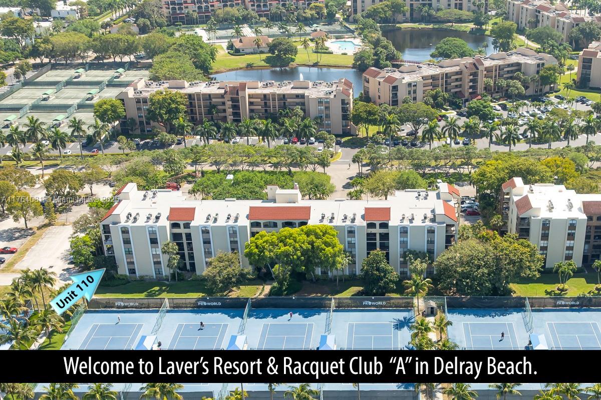 Welcome to Lavers's Resort & Racquet Club. Combining a central location and active lifestyle for those who love tennis and pickleball. The unit: a spacious, first floor (no elevator or stairs to get home), corner unit with laundry room and outside covered entrance. Feels more like a villa than an apartment. Mostly updated and features a screened-in patio with outdoor access. The floorplan is a split bedroom design (greater privacy) with a great room that combines living and dining. Please review the pictures to appreciate all this unit/community have to offer. Whole Foods is adjacent to the community and Home Depot, Target, Starbucks and several restaurants are a short walk away. Publix, Trader Joe's, Fresh Market, Ross and the beach are within a mile. Trendy Atlantic Ave is 10 min away.