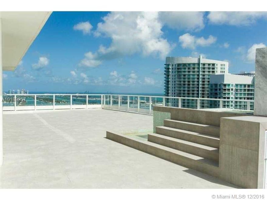 Jaw dropping penthouse with direct bay views from every room. This 3 bedroom + service quarters/ 4.5 bathroom penthouse has over 3000 interior square feet as well as an incredible 2,435 square feet of private terrace.  Fabulous appliance suite in this designer kitchen with double Wolf ovens, Wolf stove, 5 foot wine cooler and more.  Sexy Master Suite boasts floating tub, built-ins and wet bar. Get the 5-Star treatment in this 5-Star building envisioned by Lenny Kravitz!