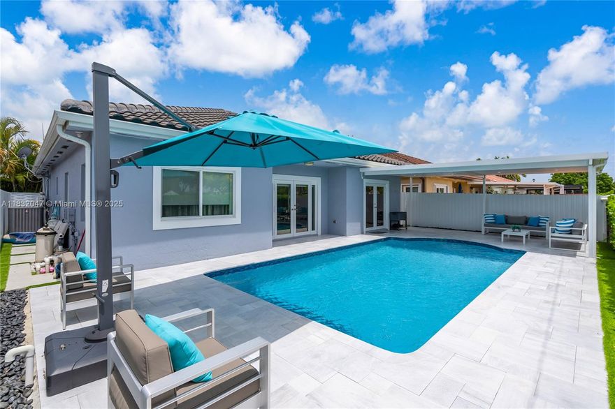 Charming one story pool home, 3 bedroom 2 baths home with a converted garage to an independent room with bath located in the peaceful Riverside Park neighborhood. No HOA or restrictions. This home is perfect for entertaining family and friends. Conveniently located just 10 minutes from Black Point Marina, this home features tile flooring and stainless steel appliances. A great opportunity to enjoy comfortable living in a peaceful residential area.