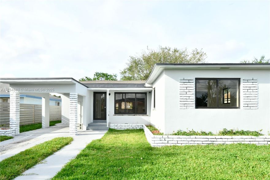 Welcome to this beautifully renovated 3-bed, 2-bath home near Liberty Square Apartments. This inviting residence offers modern comfort and classic charm. Conveniently located just 15 minutes from Wynwood, Downtown Miami, and Little Havana and a mere 5 minutes from Miami International Airport, this home provides unparalleled convenience and accessibility. The home features impact windows and doors, enhancing safety and energy efficiency. The spacious living area seamlessly flows into a stylish dining space, and the well-appointed kitchen features sleek countertops and contemporary appliances. The generous bedrooms and renovated bathrooms provide a touch of luxury. The property boasts a garden and a patio ideal for outdoor gatherings.