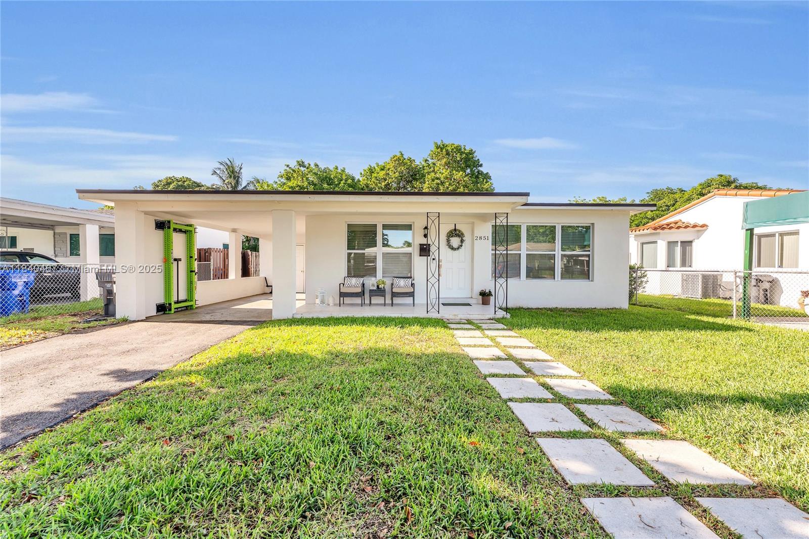 Welcome to this beautiful 3-bed, 2-bath home located in a quiet neighborhood near I-95 and the Hollywood beaches. The kitchen is a standout feature with brand-new cabinets, quartz countertops, a center island, stainless steel appliances including a dishwasher, microwave, and hood. The primary bedroom includes its own private ensuite with a stand-up shower, while the guest bathroom offers a full tub. Recent upgrades include new roof (2024), new laminate flooring (2024), new washer and dryer, and new recessed lighting throughout. The property offers a large backyard with mature fruit trees and plenty of untouched space. Whether you envision a pool or in-law the yard provides endless opportunity. Zoned for multi-family use, this property has investment potential!