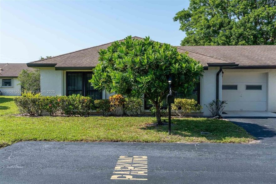 Spacious 2BR/2BA villa in desirable Green Tree Villas, Boynton Beach! This well-maintained home offers an open layout, large bedrooms, walk-in closets, and a bright Florida room. Enjoy peace of mind with impact windows, in-unit laundry, and a 1-car garage. Community features include 6 pools, clubhouse, and low HOA covering cable, lawn care, and more. Conveniently located near shopping, dining, and beaches. 55+ community. Don't miss this gem!