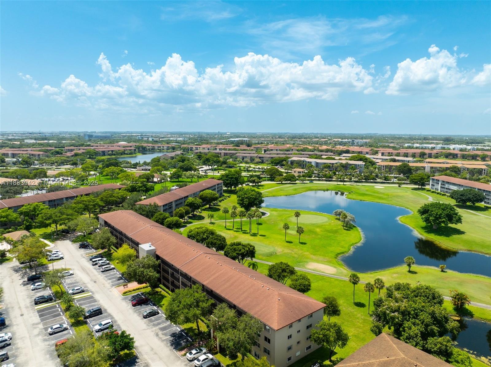 Welcome to this resort style community! This 2 Bed/ 1.5 Bath condo has beautiful golf course views! Renovated kitchen and bathrooms. Newer Appliances, tile flooring throughout and walk-in closets. Includes one assigned parking spot and ample guest parking. Building very well maintained & new elevator. Enjoy resort-style amenities in this guard-gated 55+ community (occupants 18+ welcome): clubhouse, theater, pools, gyms, tennis & more. HOA includes cable, internet, and water. Reserves in place, no special assessments. Minimum credit score: 650. One of the lower HOA's in Century Village. No rental restrictions—rent immediately!