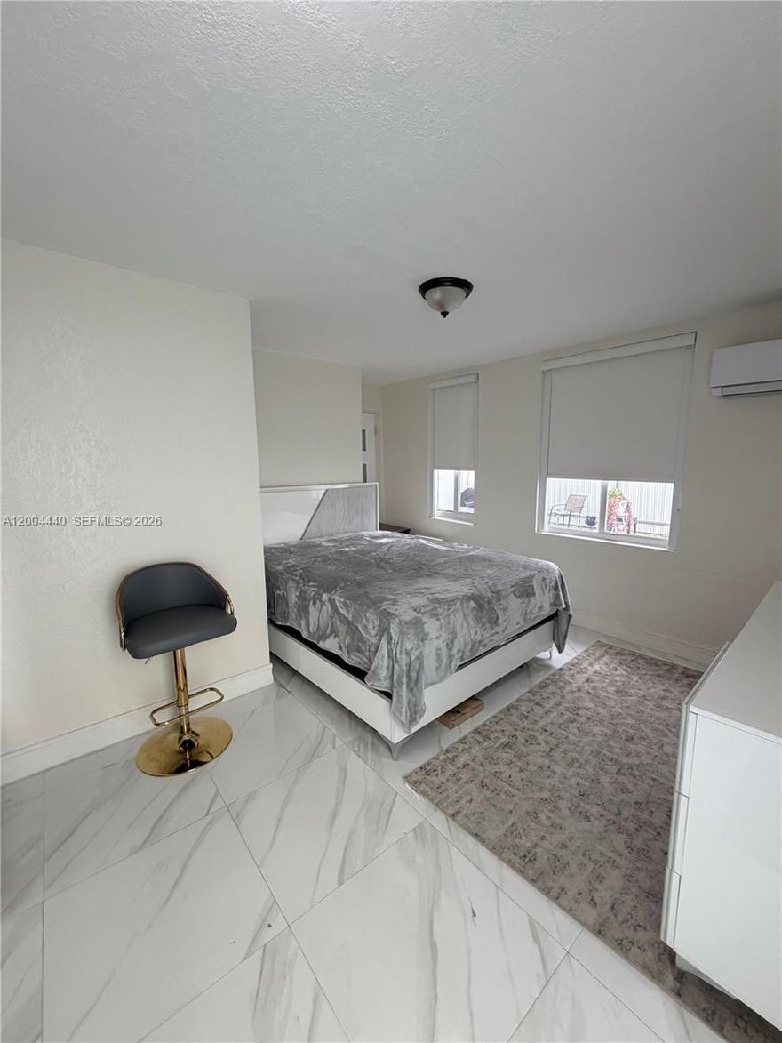 Fully Furnished. Electricity, water, internet and gas included! Welcome home to this exquisitely upgraded 1 bedroom living space located in the heart of Hialeah. The exterior features a private entrance, refreshing above ground pool, gas stove and hurricane impact windows and doors. The interior boasts modern finishes, closet, full sized bathroom and tons of natural light. This space includes a curated bedroom suite featuring a queen-sized bed, two dressers, and matching nightstands, along with a refrigerator/cooler for added convenience. Every detail has been carefully considered to deliver comfort, style, and effortless living.