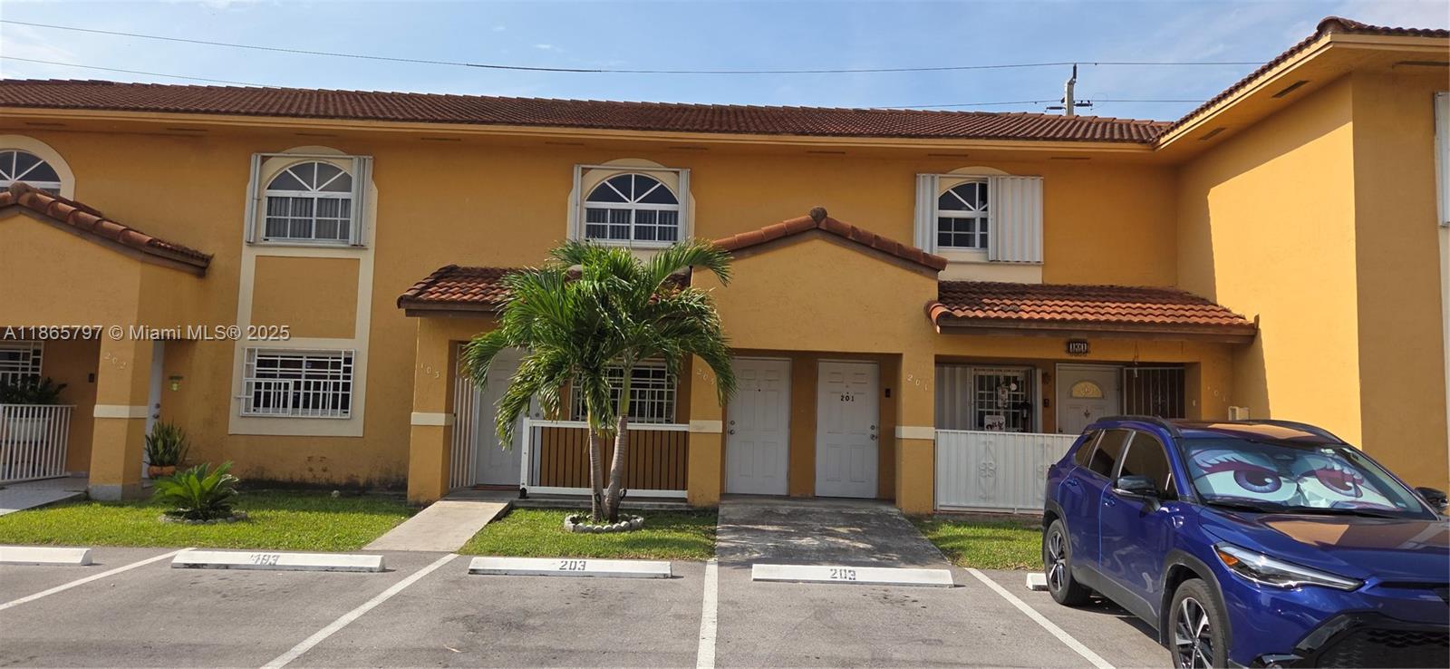 Very clean 2 bedroom/2 bath townhouse like condo with 2 assigned parking spaces in front of unit. Master bedroom with walk-in closet and full bathroom. Newer appliances including washer and dryer. " A " rated schools and near major highways: I75, Palmetto Expressway. First, last, and security deposit required.
