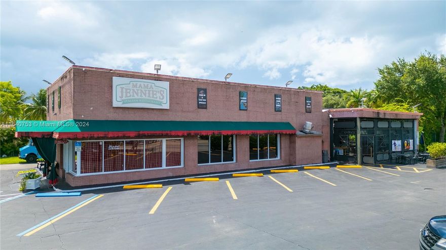 Proud to exclusively present this unique value-add opportunity, currently home to the well-established Mama Jennie’s Italian Restaurant, a local favorite for over 40 years. The site encompasses four folios, totaling 40,329 SF of land. It features a 3,859 SF restaurant building with a fully permitted kitchen and bar, as well as an additional 628-square-foot structure used for office and storage. There is also significant development potential here. Under Miami-Dade County’s Live Local Act, the site could support a sizable project, including up to 250 residential units per acre for workforce housing and ground-floor retail.