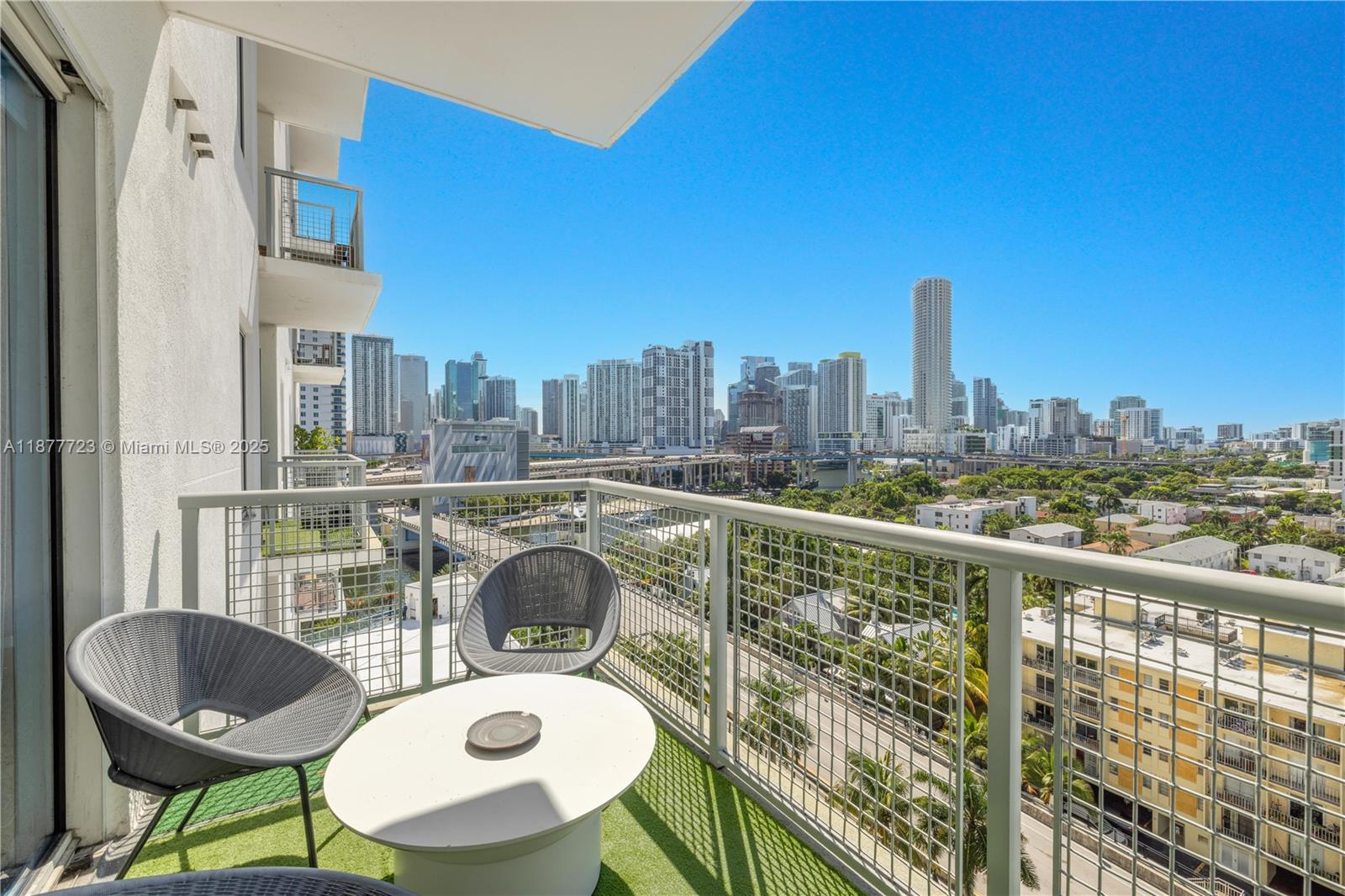 I like big views and I cannot lie! This fully furnished, South-facing NeoLofts residence brings the Miami skyline right into your living room. Step inside & you’re met with endless blue skies & city lights through oversized windows. With 13-foot ceilings, painted concrete floors & a spacious open unit, life here feels both grand & effortless. And when it’s time to step out, you’re just a stroll across the bridge from Casa Neos, Downtown Miami, the energy of Brickell & Wynwood. Pets welcome; 2 max & no weight limit. Available for 3-6 months. Water, sewer, trash, internet, electricity (with a cap) included in rent. In unit full size W/D. 1 assigned parking spot.