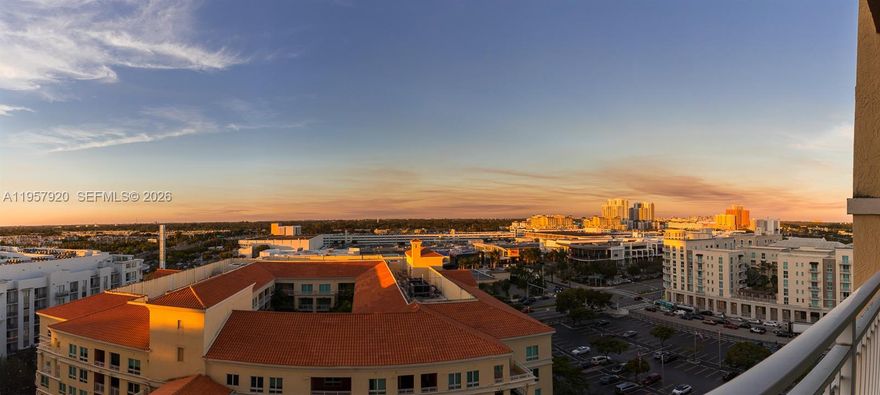 Beautiful unit in high floor with spectacular view of city skyline. This unit is the largest model of one bedroom, one bathroom in Toscano condominium, large social area that can accommodate living room dining room and eat-in kitchen. The building has all the amenities from fitness center to sauna to clubroom to concierge, secure, parking Bell service and business amenities close walk to Daylin Mall dining and Metrorail that will get you in minutes to downtown and the airport ! Tenant's lease ends soon april 2026 and AC unit 2025.