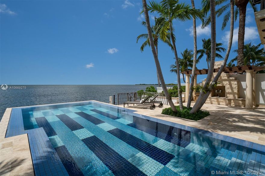 Enjoy endless views of Biscayne Bay from nearly every room, savor magnificent spaces for world-class entertaining and art collecting, and if you are a boater – “Bay House” is the pinnacle of coastal living.  This Modern Palladian residence designed by Ramon Pacheco was built for the most discerning Buyer.  Expansive walls of glass, soaring ceilings, and Mahogany and Jerusalem stone floors provide the backdrop to a “Smart House” rich in details that include indoor & outdoor fireplaces, cascading fountains, 8-seat home theater, 19’x35’ Bayfront gym with bath & steam room (that can be a 5th bedroom), infinity edge pool, and 71ft seawall with 2019 state-of the-art dock. Nestled in the north Grove on a quiet no-thru street with roaming security, this is bar none exceptional waterfront living.