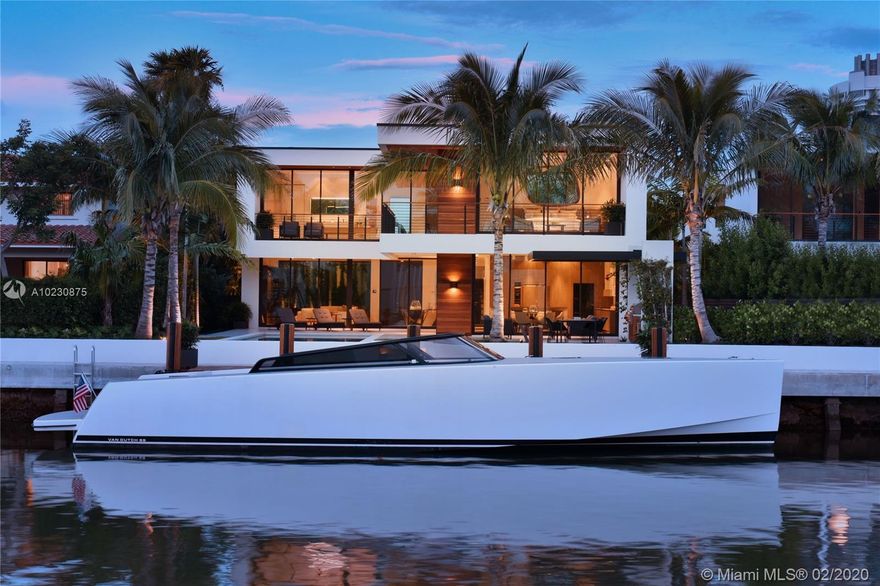 Luxurious 6 bedroom/6.5 bath Estate designed by renowned Architecture firm Choeff, Levy, Fischman and built by Massa Construction Group. Interior Designer: Dunagan Diverio Design Group. Floor-to-ceiling windows. Grandiose waterfront sunset views complete with Outdoor Kitchen and expansive pool. Opulent features include an open floor plan that flows on Capri Pearl natural stone. Kitchen is equipped by Wolf & Sub Zero & fixtures by Dornbracht. Designer lighting & Lutron control system.