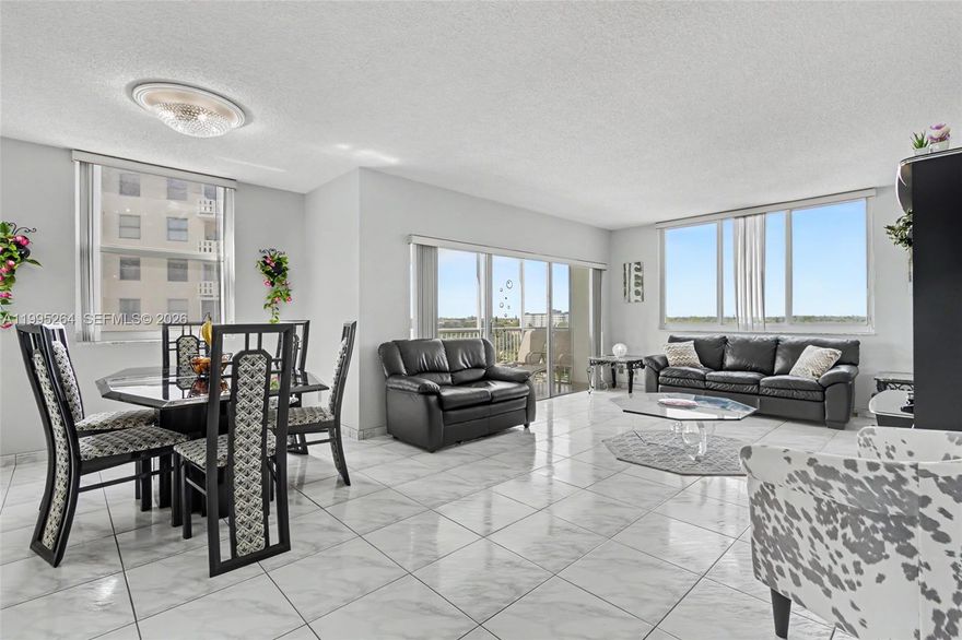 ALL AGES WELCOME!  Fabulous 2/2 with panoramic views.  Updated white kitchen cabinets with granite countertops and SS applicances.  Hurricane proof windows.  Spacious living room with screened in balcony and endless skyline views.  Tastefully refinished bathrooms.  Huge master suite with large walk-in closet.  Tiled throughout. Building has 24/7 security, heated pool, extra storage, miles of private walking paths, large community room with full kitchen/barbeque area, pickleball and tennis courts.  Highly sought after Hillcrest community.  Close to shopping, dining, beaches, Hardrock Hotel & Casino, Gulfstream Park & Racing, Ft. Lauderdale Airport, all major highways and The Famous Hollywood Boardwalk. *Leasing permitted*