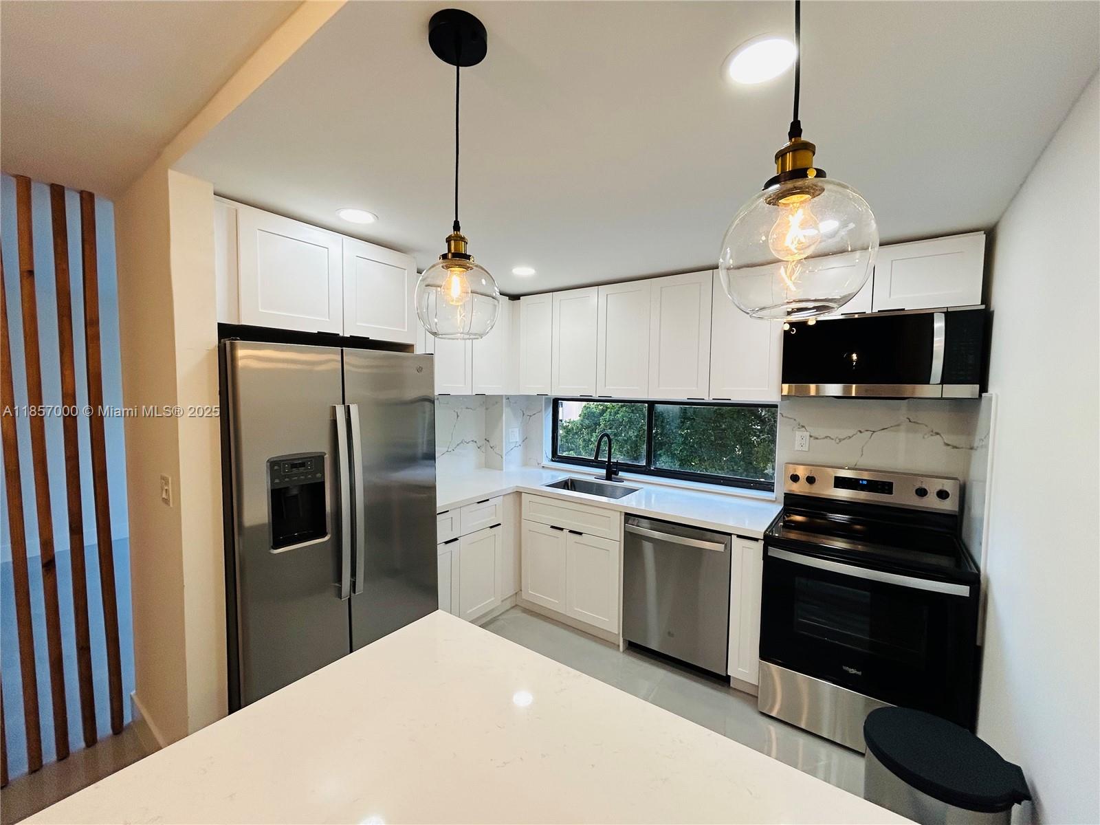 Best location to live or invest!!! Can be rented immediately min. 6 months. Beautiful unit recently renovated, new water heater, open kitchen, new stainless steel appliances, side-by-side refrigerator (water/ice maker), disposal, Carrara countertop, dishwasher, electric range, microwave, USB outlet, fixture lighting, porcelain floor, spacious suite bathroom plus powder room, garden view, great amenities as heated pool/ jacuzzi, renovated gym, tennis and basketball court, jogging path, barbecue area, security guard 24/7, walking distance to the beach/Pier. Close to Milans, Publix, Restaurants, Cafes, Pizza, Marshalls, UPS, USPS, CVS, Walgreens, Car Rental, Hotels, Public Parks, Aventura Mall. Free shuttle bus. A+ school K-8th grade. One of the most desirable areas to live in Miami!