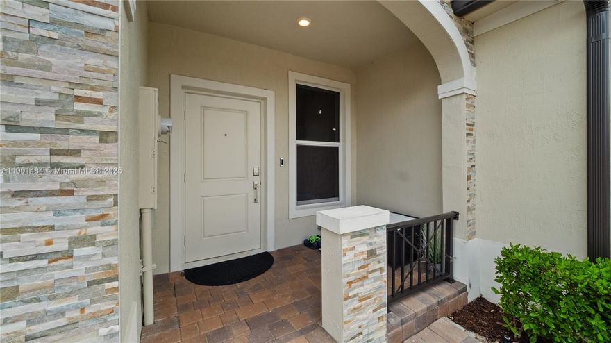 Stunning Townhome 2023 year built  in a Gated Boutique new community. Enjoy a lake view from the living-dining area, open-concept kitchen, and private patio. 
Upper floor: master suite with walk-in closet and full bath, plus 2 bedrooms . 

1 car garage + 2 parking spaces (driveway). Ring security system included.