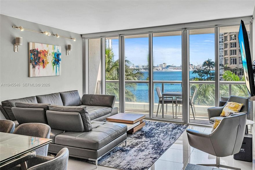 Protect your Condo Investment - Buy a Condo with Unobstructed Water Views in the heart of Brickell ! With Waterview Condos becoming very rare in Miami’s Brickell Financial District, this rare Bayliner unit offers a private entrance for ultimate exclusivity. Enjoy views of the bay & Miami River with dolphins and manatees drifting by your private balcony. Featuring impeccable porcelain floors, European kitchen, upgraded bathroom w/ double sinks, motorized window shades, a new sound & lighting system thorough. Relax at Icon's famous lap pool, the ample lounges and beautiful bay views. Enjoy on-site dining at three restaurants, spectacular spa & fitness facilities for resort-style living. All this, within walking distance to the heart of Brickell City Centre, Downtown Miami, and easy access to the beach. The building has passed all structural inspections , SIRS, has full reserves and very financially sound. Balcony is open !!!!