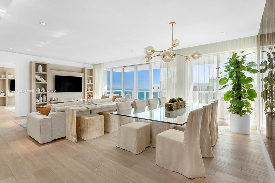 Trophy Penthouse with 3 Bedrooms, 3.5 Baths and Ocean Views from all rooms featuring Southern Exposure “The Sunny Side” at 1 Hotel & Homes, South Beach! Impeccable condition as it has never been rented and was lightly used. Furnished by Brazilian design house Artefacto, this spacious 2,814 sqft beauty features floor to ceiling sliding doors, numerous lavish home elements, such as custom kitchen pantry for ample storage, white oak floors, limestone and teak accents, white quartz, Italian silver travertine, Sub Zero and much more! True hotel living with access to housekeeping, concierge, valet, in-room dining, gym, Bamford Haybarn SPA, rooftop pool, restaurants, Hotel Program and more!