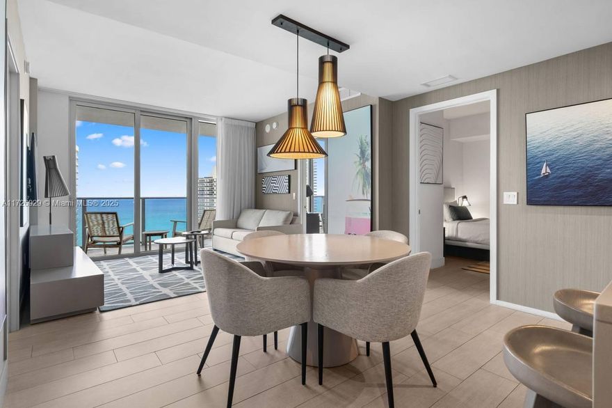 Luxurious 2-Bedroom + Den in Hyde Beach House! Direct ocean view 
 Experience modern resort-style living in this spacious, turnkey residence with breathtaking ocean and Intracoastal views. This fully furnished unit features an open-concept design, sleek European kitchen, and floor-to-ceiling windows that flood the space with natural light. The private den offers extra flexibility for a home office or guest space. Enjoy 5-star amenities, including a rooftop pool, fitness center, tennis courts, private beach club, and on-site restaurants. Perfect for investors—short-term rentals allowed with no restrictions ! Unit can be used by owner as well  Prime location near shopping, dining, and entertainment. 
Access to Beach club across the street
*special bonus for the buyers agent *