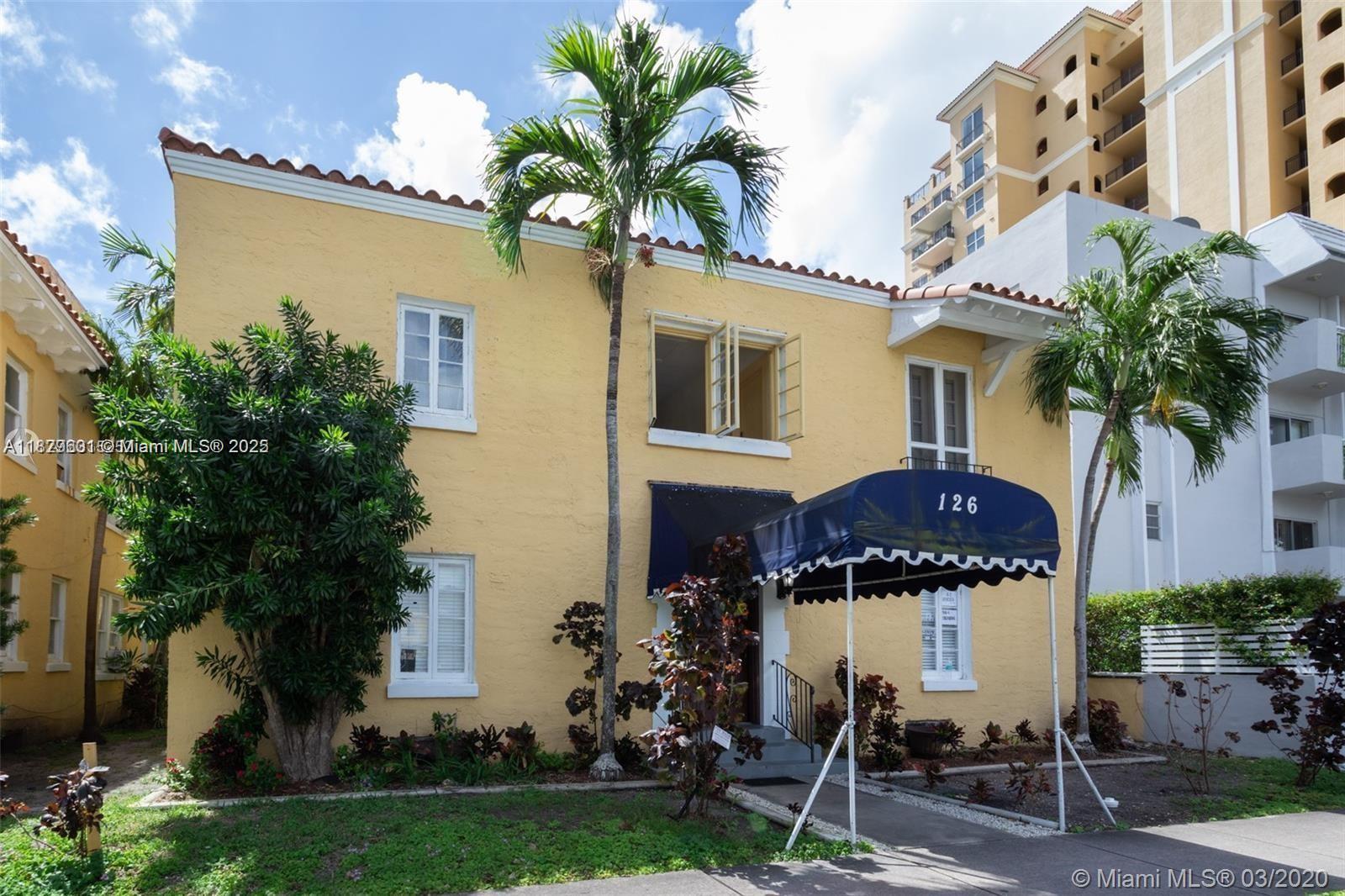 Come see this cute and cozy studio apartment in the heart of Coral Gables! Has a full kitchen separated from the main living area. Kitchen is remodeled and includes wooden cabinetr and a flat stove top. Brand new washer-dryer combo to be installed for new tenant. Breakfast area is large enough to fit a small dining table. Real wooden floors in main living area. Laminate floors in the kitchen. Large walk-in closet with overhead storage. Half a block away from Philips Park with Tennis courts, Target and 2 blocks from Publix, Next to Miracle Mile! AC unit under 1 year old. Free Coral Gables Trolley in corner will take you to Metro statition. Unit vacant as of today July 9th. Will be painted and left in perfect condition.