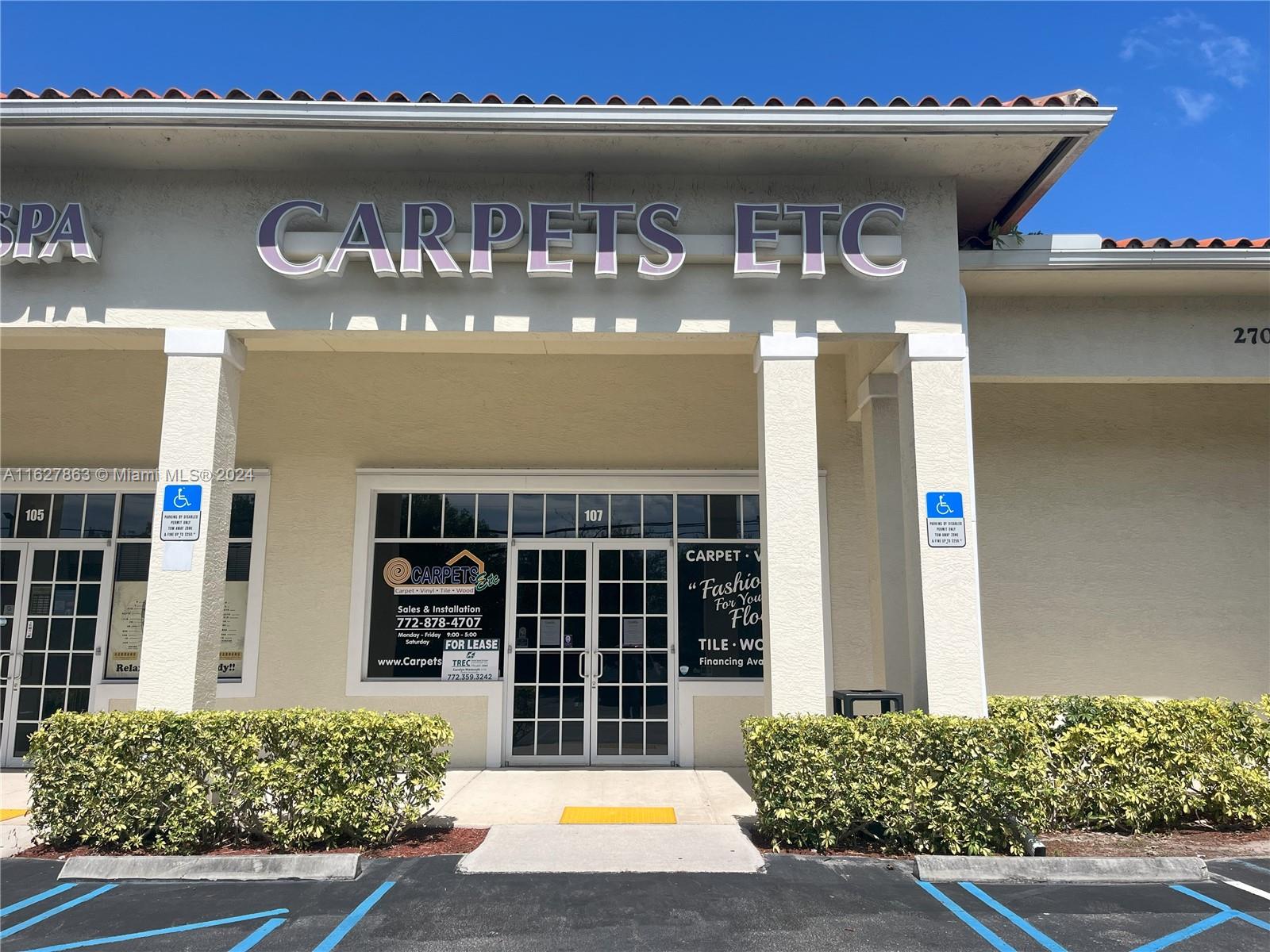 FOR LEASE in the highly popular Peacock Plaza! Unit 107 measures approximately 2175 +/- SQFT and it’s your prime location just a pitch away from the New York Mets' home! With easy access to I-95 and St. Lucie W Blvd, this spot is perfectly positioned between popular restaurants, a spa, a liquor store, and other retail businesses. Previously occupied by a flooring company, the layout for this unit is almost fully open space allowing the new tenant to customize to their usage. Back of unit includes private office with view to open area, plenty of storage space, one kitchenette area, and one restroom. Peacock Plaza is an excellent location and this unit certainly won’t last long on the market. Contact today for more information!