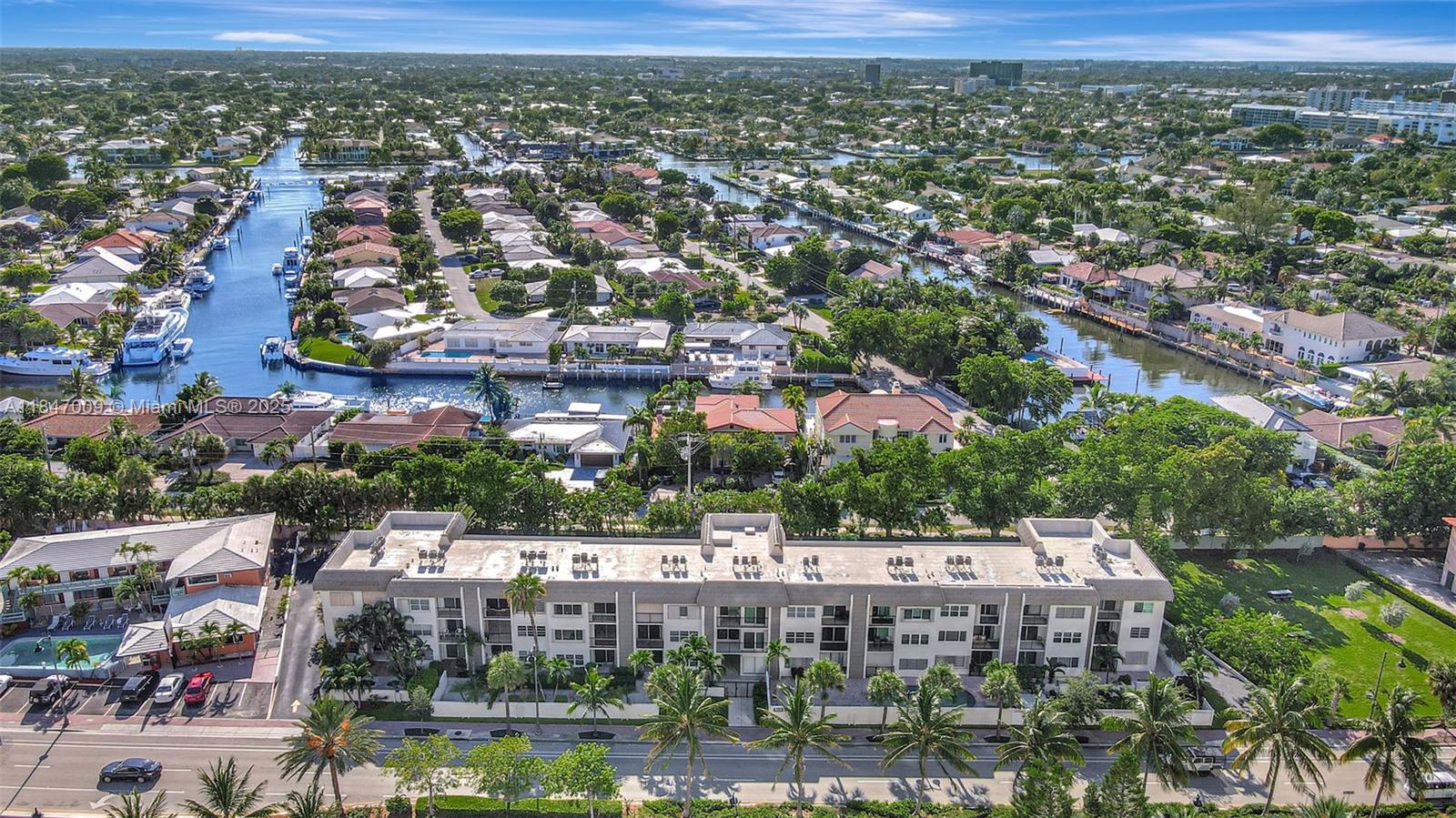 Live just across the beach in this spacious corner 2BD/2BA unit at Gable Arms. Ideally situated next to Bermuda Riviera, one of Fort Lauderdale’s most elite gated waterfront communities, home to stunning multimillion-dollar estates. This residence features a split floor plan, walk-in closets, ceramic flooring, and a balcony with garden and pool views. Updated kitchen with stainless steel appliances. Enjoy a well-maintained building with pool, elevator, laundry, and assigned parking. Walk to the ocean, dining, and shops!