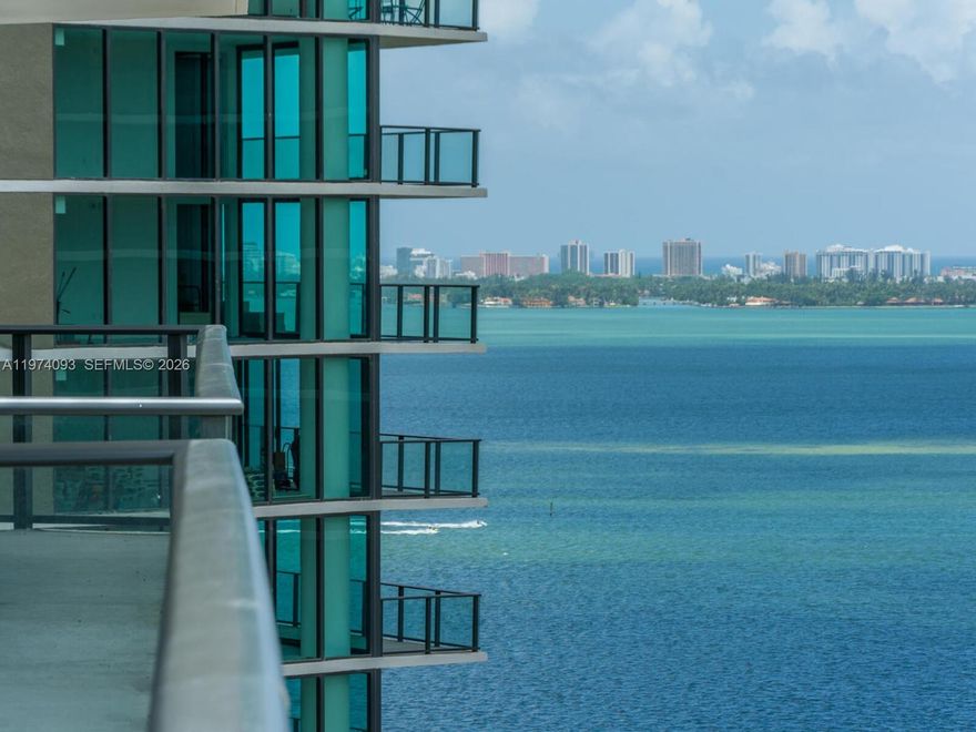 This is a large unit at the fourth tower of the Paraiso mega project in Edgewater, 2 BEDROOMS plus DEN or office and HUGE STORAGE. offering spectacular 180 degrees of bay and city views in this 21th floor Corner unit with high end upgrades including BOSCH appliances, German Kitchen Center, 2 balconies. 9ft floor to ceiling windows, and much more. 2 floors of first-class amenities including a rooftop infinity pool, jacuzzi, fitness center, theater, BBQ area and more. Beach club featuring the Michael Schwartz Restaurant, Amara at Paraiso