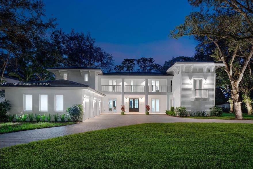 Brand New Home. Brand New Price. Brand New Beginnings. Set on an oversized lot with over 30 majestic oak trees, this timelessly designed home offers serenity in a prime South Miami location. Enjoy proximity to top-rated schools and several beautiful parks. The spacious 5-bed, 5.5-bath layout includes a versatile second family room upstairs that could become an additional bedroom with some renovation. Downstairs features a staff room and a flexible guest suite that can be used as a home gym or office. Wide plank wood floors add warmth and elegance throughout. With classic charm and thoughtful design, this home blends comfort, function, and beauty in one of Miami’s most sought-after neighborhoods.