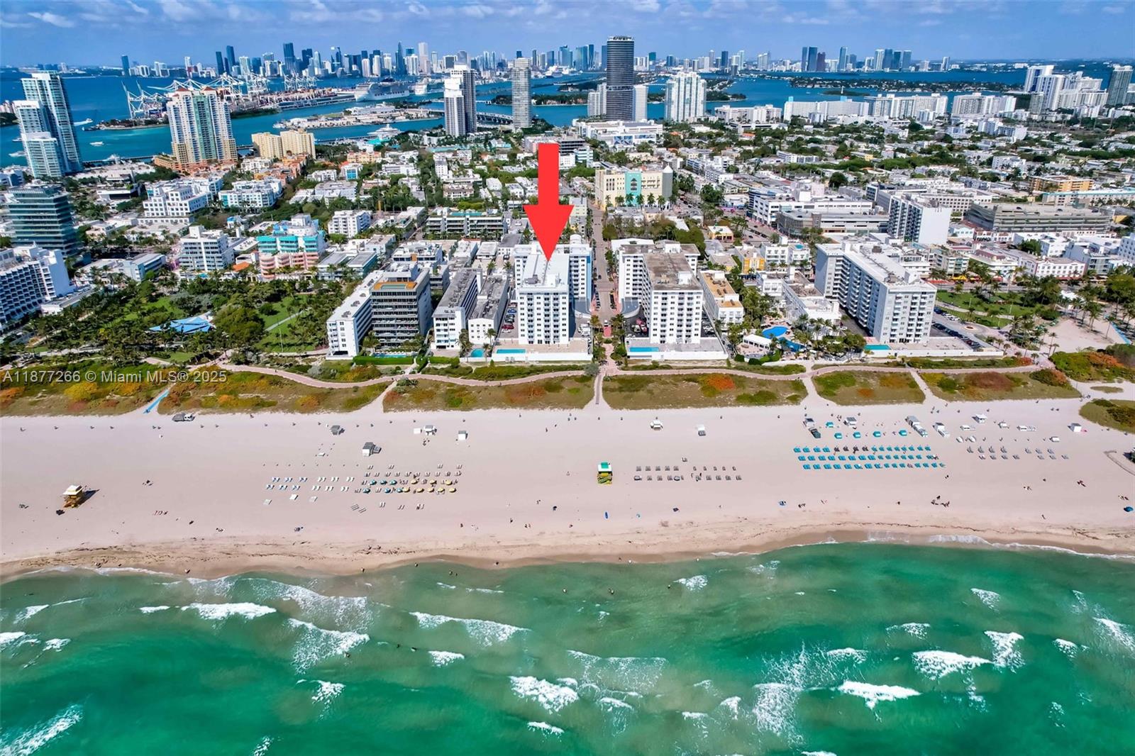 Rarely available south facing unit w/ocean views and oversized balcony in South of 5th Street oceanfront condominium. Great investment opportunity with tenant in place. Unit has tile floors throughout, central a/c, fully equipped kitchen with pass-through to living room, great closet space including room for washer/dryer (which building allows) & more. Amazing building improvements completed and paid for: New heated oceanfront pool & pool deck, new gym, new elevators, new impact windows & doors, new roof, new a/c riser pipes, building concrete restoration, waterproofing & painting-all complete! New lobby, hallways and barbecue are next on the list to finish the full remodel-wow. Incredible opportunity to buy into a top building in the perfect location at an amazing price!