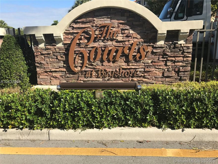 Living like a Resort Style. Prestigious Unit-Condo in The Courts / Isles at Bayshore. You and your family can enjoy the clubhouse with pool, playground, gym, bar, and rooms for parties.
Great layout 2/2. Tile floors, SS appliances, washer and dryer inside the unit (corner unit).
Garden view. Come see! Click showing instructions. Lock box in front of door.