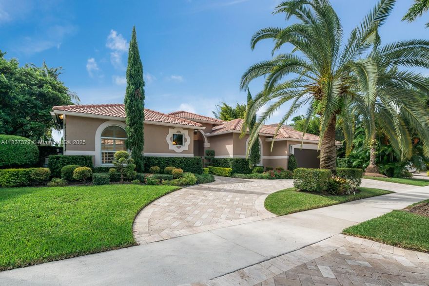 Welcome to Villa Valentina! This BEAUTIFUL, LIGHT & BRIGHT Courtyard home in the exclusive Weston Hills community is a true showpiece. Offered fully furnished, this Mediterranean villa with modern finishes features 5 bedrooms and 4 bathrooms, perfect for luxurious living. The courtyard oasis includes a freeform pool, retractable awning, and a 1BR/1BA detached guest house. The large open kitchen boasts wood cabinets, granite counters, a breakfast bar, and a pantry. Enjoy 12' ceilings, fresh paint, new light fixtures, a Ring system, and a water softener. The home also includes accordion shutters, an upgraded 2-car garage, and access to A+ schools.