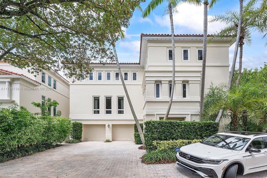 Live in one of Coconut Grove's most sought after communities, "Bayshore Villas", a private enclave of 25 homes. This 3-story CORNER villa has 4,700+ Liv SF with 5 beds + large office, 4.5 baths, in-house elevator, 2 car garage, generator and impact windows throughout. An expansive floor plan includes a large living/family room w/ fireplace, dining room, oversized kitchen w/ separate breakfast room, spacious primary bed suite w/ walk-in closets and multiple outdoor spaces. Rich with upgrade potential, its desirable neighborhood will justify a renovation. Bayshore Villas promises exclusivity and amenities including a 24/7 security & guard gate, pool, two tennis courts and community dock at the marina. Steps away from Miami's premier schools, parks, marinas, top restaurants & shops, Cocowalk.