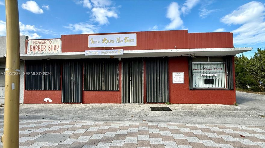 This new commercial listing in Sunrise, FL, is an exciting opportunity for potential buyers looking to invest in a prime retail space. Property is located Right off of Sistrunk Blvd, a highly trafficked area, Building is zoned for Mixed-use, allowing for various retail or consumer businesses. This Storefront has three separate units, all including at least 1 bathroom. Sistrunk Blvd is Ideal for drawing in customers for many different types of businesses (Retail shops, Restaurants or cafes, Service-oriented businesses) enhancing the potential for diverse revenue streams.
For more information or showings, please Text listing Agent. Show Assist-Showings 24 hour notice, preferably weekends, as units are tenant occupied.