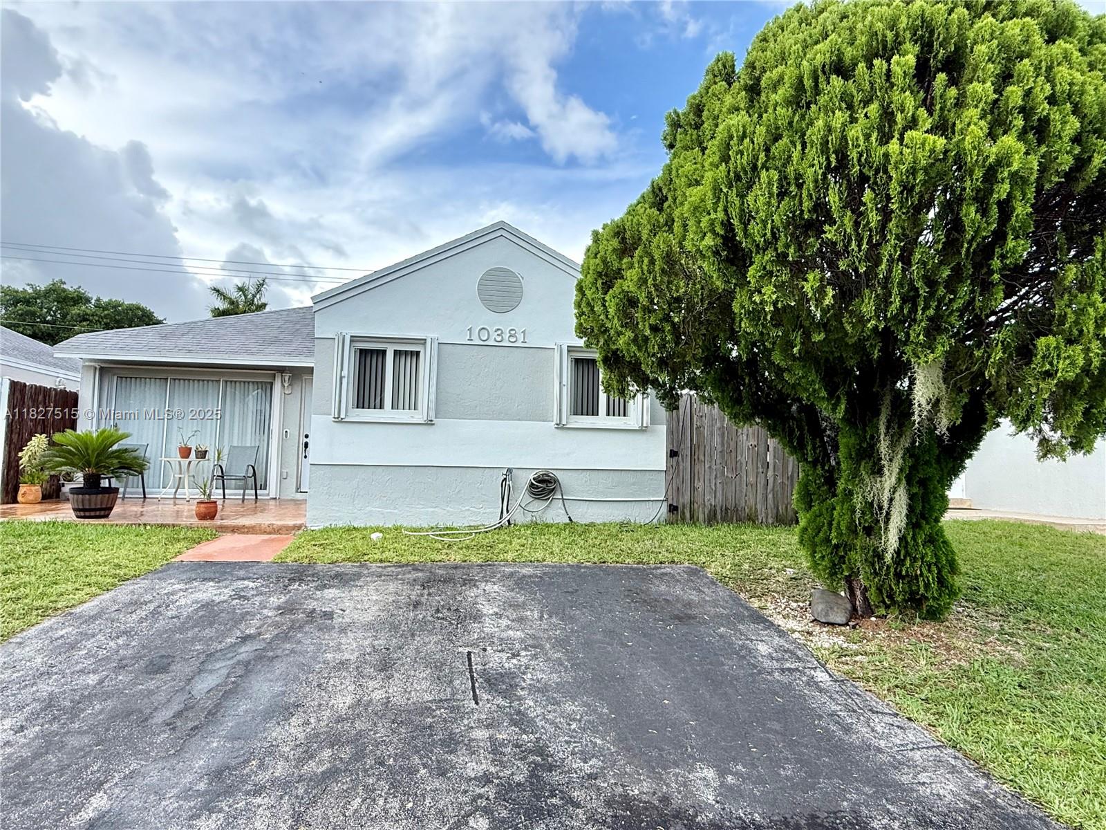 Welcome to this charming 3 bedroom, 2 bathroom single family home located in the desirable Cutler Creek Club community. This charming residence offers a partially remodeled interior, bathrooms with modern tile wok and frameless glass shower. Roof is from 2018, washer and dryer and stainless steel appliances. Enjoy the spacious and beautifully finished stamped concrete with the look of pavers and no rear neighbors for added privacy. A side entrance provides easy access for storage or recreational vehicles, EV charger station available.The home also includes a large front porch with cozy seating area and spacious driveway. Located in a quiet, family-friendly community with access to a fenced in playground just steps aways. Near main highways, shopping, hospitals and A+ schools!