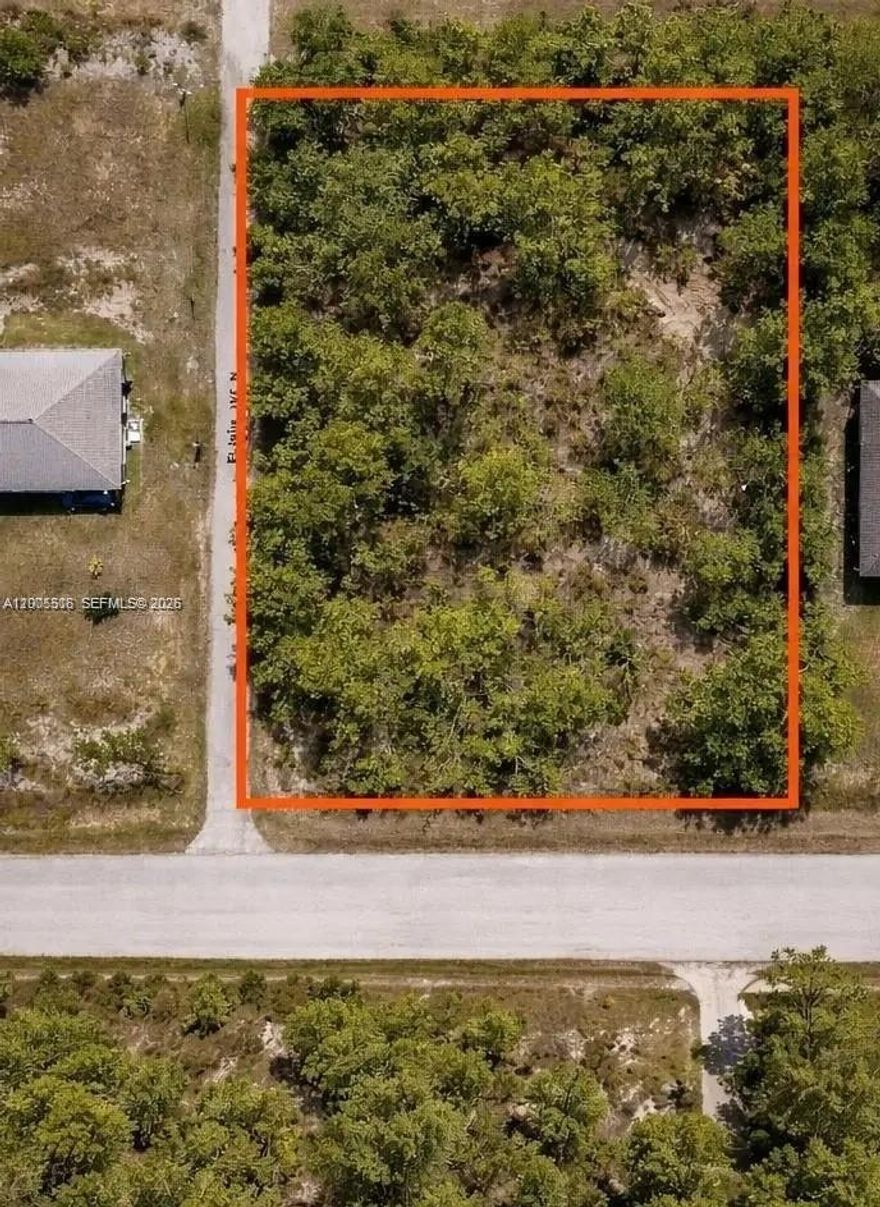 Fantastic opportunity to secure a 10,803 sq ft (approximately 0.25-acre) west-facing residential lot in one of the fastest-growing areas of Lehigh Acres. Surrounded by a significant amount of new construction and ongoing residential development, this parcel is ideal for building your dream home or for investors looking to capitalize on the area’s steady growth. Offering approximately 80 feet of frontage and 125 feet of depth, this lot provides ample space for a custom single-family residence with room for a spacious yard, pool, or outdoor living area. Located on a paved road with established homes nearby and numerous new builds throughout the neighborhood, reflecting the strong upward trend in development. Conveniently situated near schools, parks, shopping centers, restaurants, and major roadways providing easy access to Fort Myers, I-75, and Southwest Florida International Airport. Lehigh Acres continues to experience consistent expansion, making this a strategic opportunity to buy land in a rising market. No HOA. Buyer to verify utilities, flood zone, and building requirements with Lee County