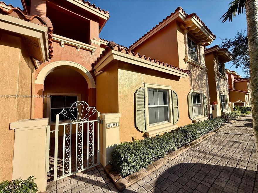 Updated 2-bedroom & den, 2.5 bath townhome with a large 1,397 sq.ft open layout overlooking the water.  Both bedrooms located upstairs, has its own private bathroom. Tile and laminate flooring throughout, no carpet. Washer and dryer in the unit. Large gated courtyard in the front of the unit.This community is gated with 24 hour security, resort style community pool, cabana, jacuzzi, kids playground and plenty of parking. Excellent location. Close to beaches, downtown Fort Lauderdale, Hard Rock Casino Fort Lauderdale Airport and more. Close to major highways.  Pets approved under 25 pounds. HOA requires credit score of 650 for all applicants. 2 parking spaces with tons of guest parking.