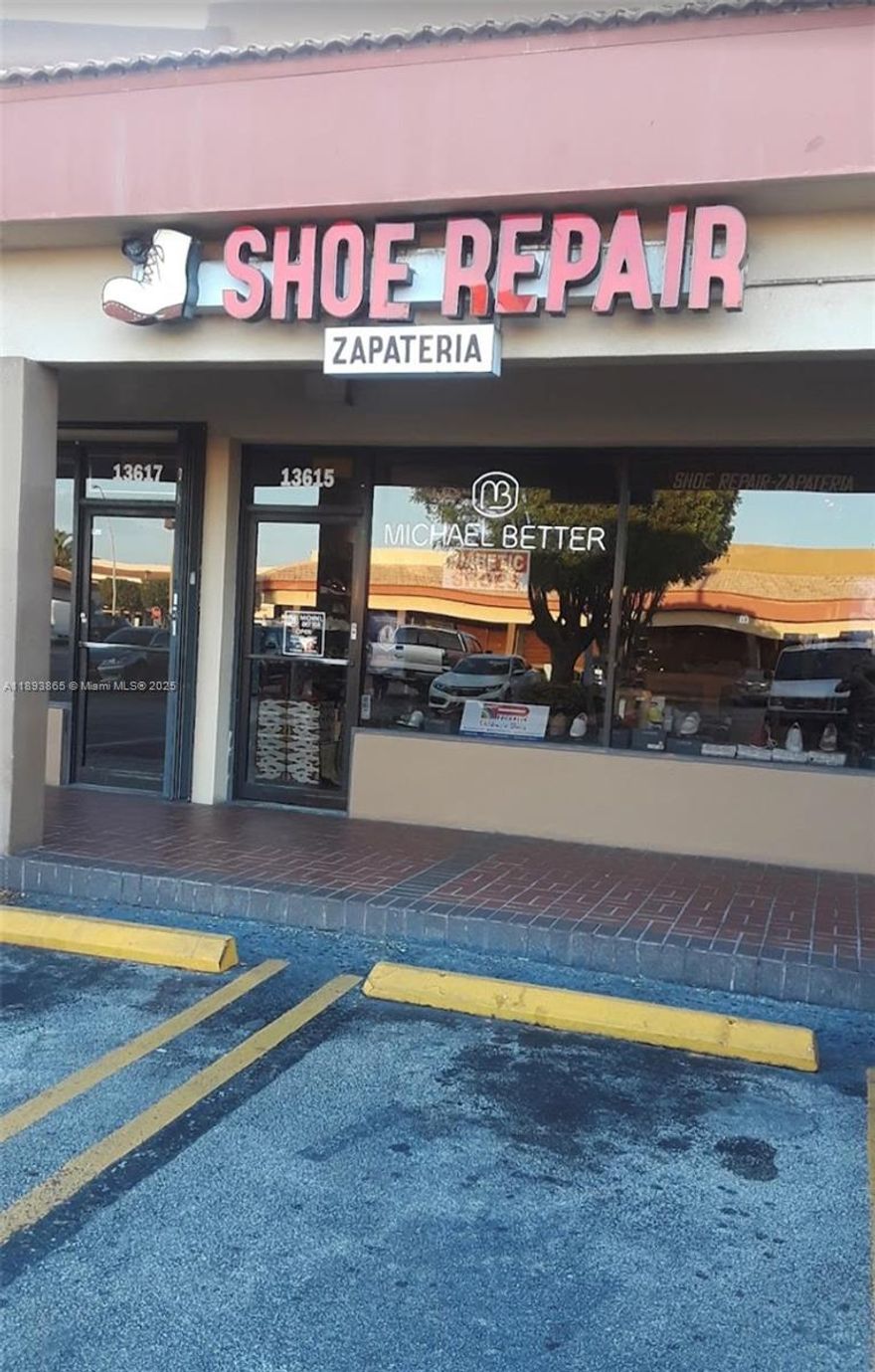 Excellent opportunity! Shoe Repair business perfectly located in a busy shopping center on Coral Way. High visibility, steady clientele, and strong potential for growth. Turnkey business ready for new owner!