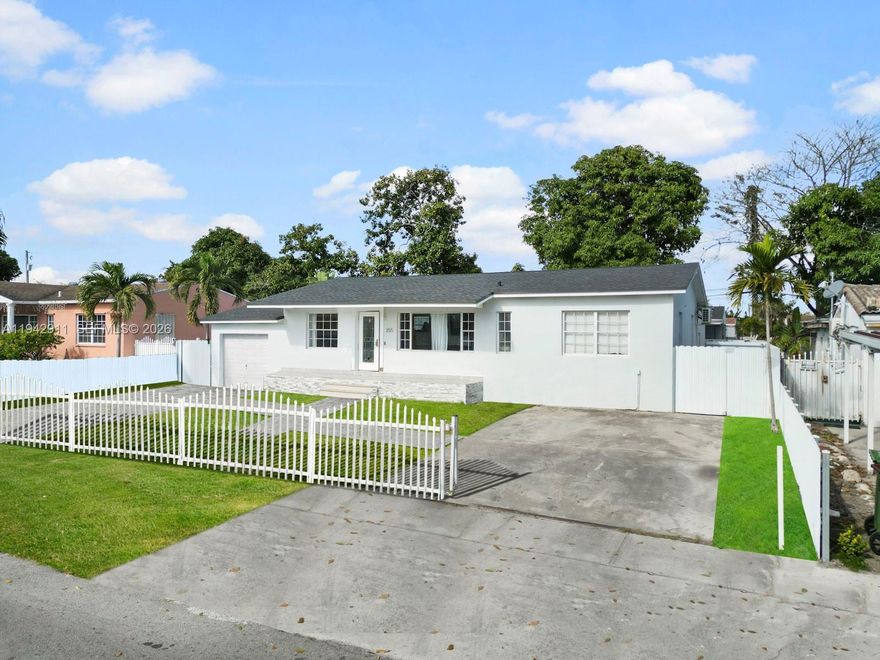 Hialeah Home with lots of Potential
double n Law  quarters plus 3/2 home. Must Legalize addition built wo Permits
Big yard.