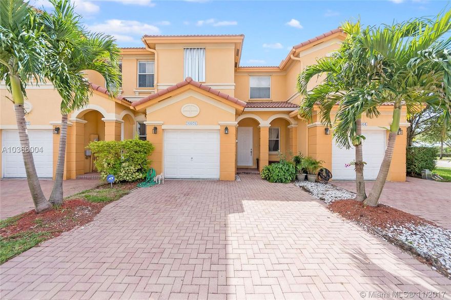 Islands at Doral. Two story townhouse in the heart of Doral. This property features; 3 bedrooms, 2.5 baths, ceramic tiles throughout, New AC unit, neutral colors, beautiful backyard with lake view on a quiet street. No neighbors in the back. Garage converted into a 4th bedroom perfect for in-laws or home office.  Islands at Doral Private Club House includes all amenities. Pool, Gym, Aerobics studio, Party Room, Tennis Courts, Basketball Court, and more. A+ Schools, Security Patrol.
Bring your offers. Motivated Seller.